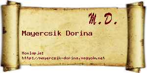 Mayercsik Dorina névjegykártya